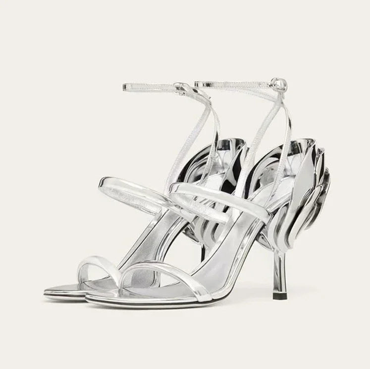 "Roserouche" Flower High Heel Sandals Inspired by Valentino Garavani