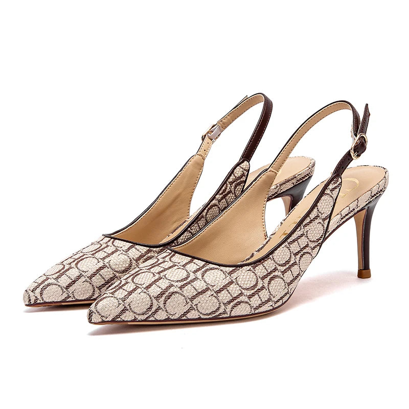 Initials Slingback Kitten Heel Mules