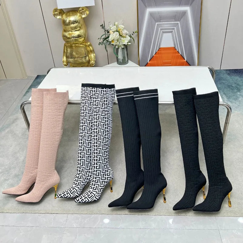 Knitted Sock Ankle Boots Inspired by Balmain