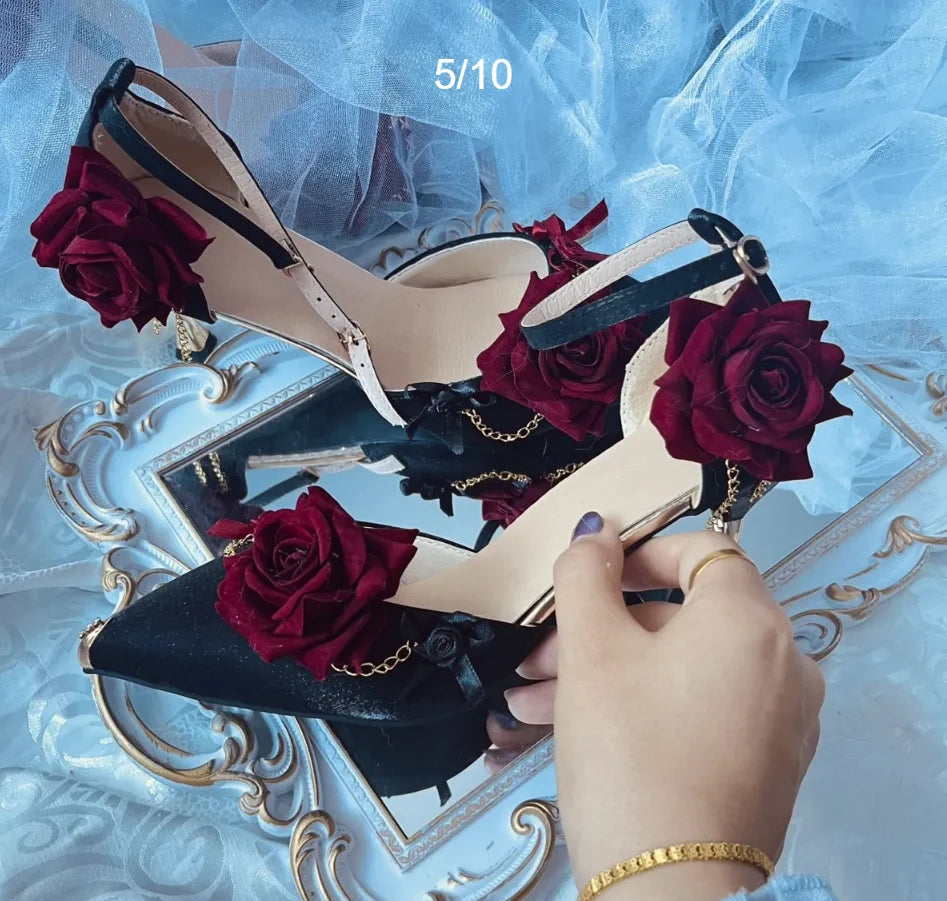 Black Red Gothi Wedding Shoe