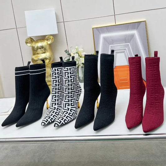 Knitted Sock Ankle Boots Inspired by Balmain