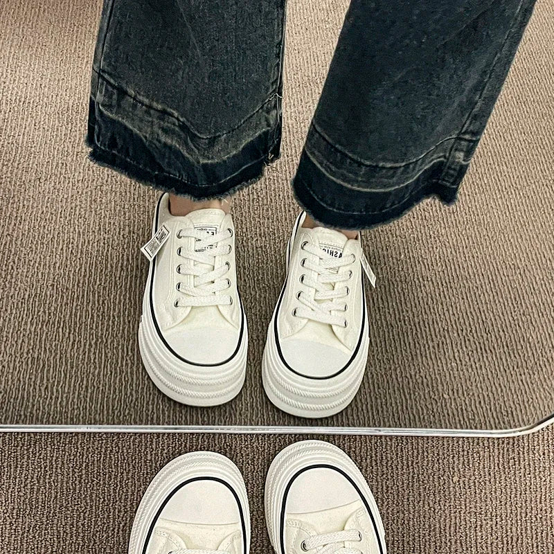 Classic Lace Up Platform Slip On Sneakers