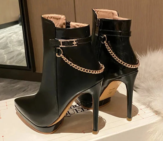 SissyBoy Inspired Chain Ankle Boots