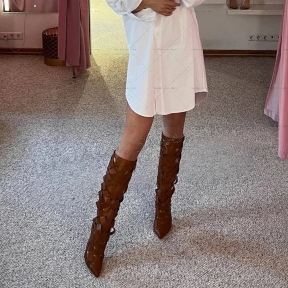 KeyHole Cut-Out Over-The-Knee High Heel Stiletto Boots