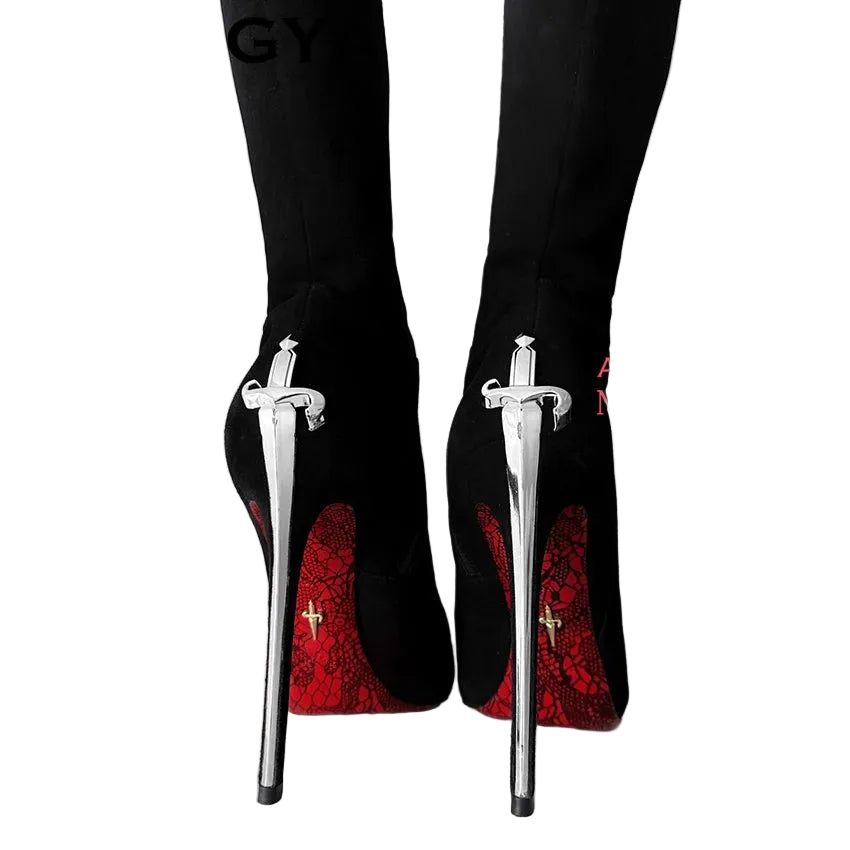 "Dagger" Knee-High Stiletto Boots Inspired By Paciotti