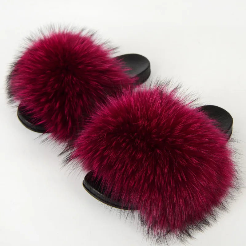 Assorted Multi-Colour Fur Slippers