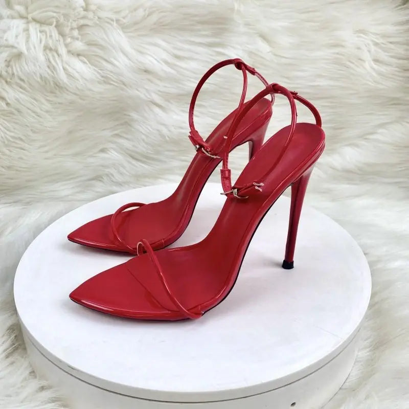 Pointed Toe Ankle Strap Stiletto Pumps