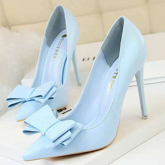 Assorted Classic Bow Knot High Heel Pumps