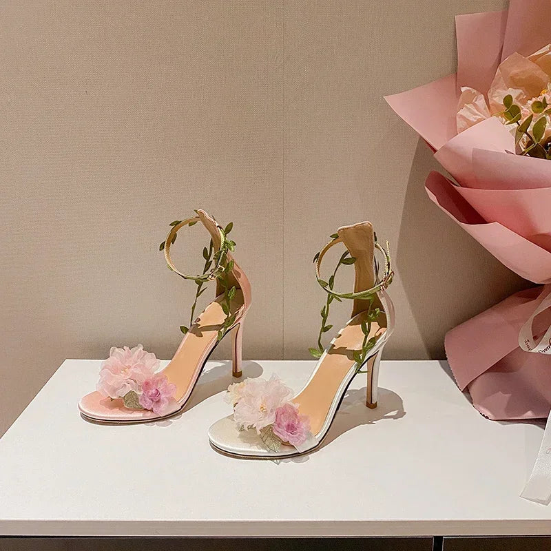 Fantasy Flower Vine Strap Heels