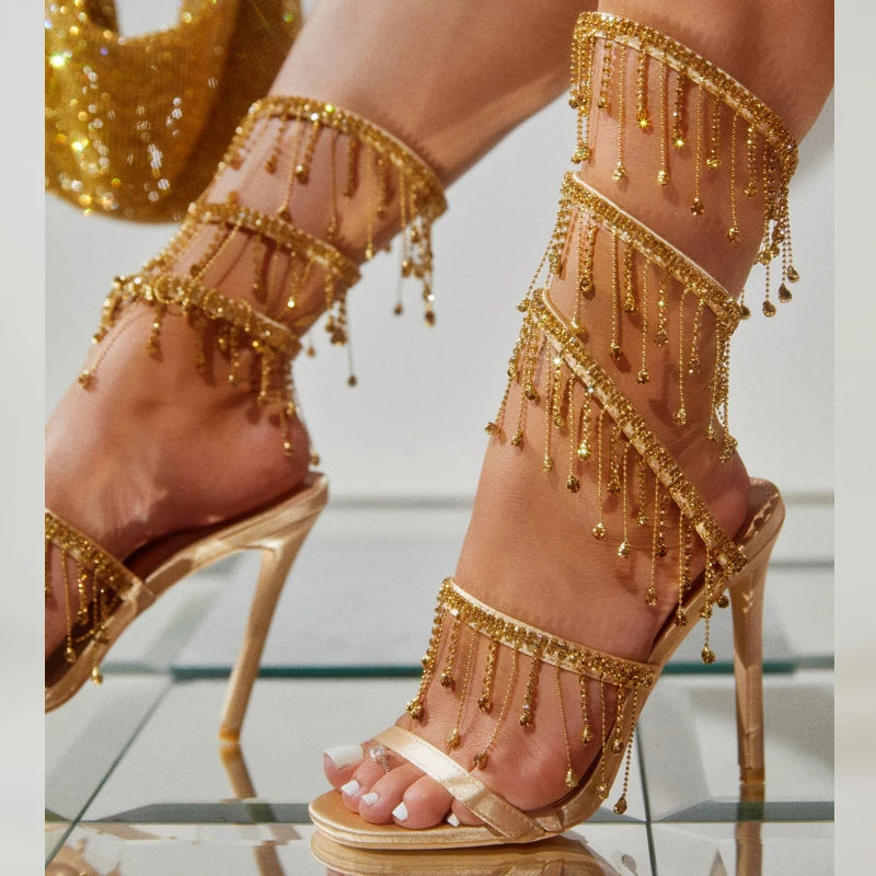 Caovilla Inspired Chandelier Wrap Sandals