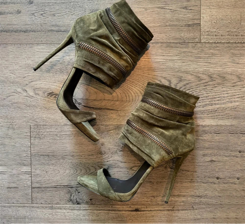 Double Zip Ankle Cuff High Heel Sandals Inspired By Giuseppe Zanotti