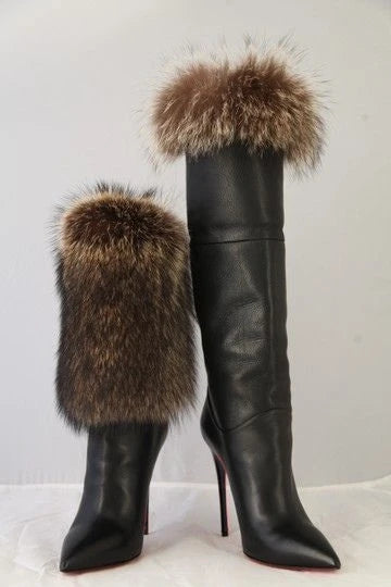 "Canichissima"  Ankle Fur Stiletto Boots Inspired By Christian Louboutin