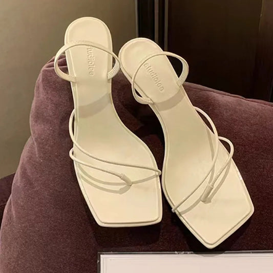 Strappy Slip On Kitten Heel Mules