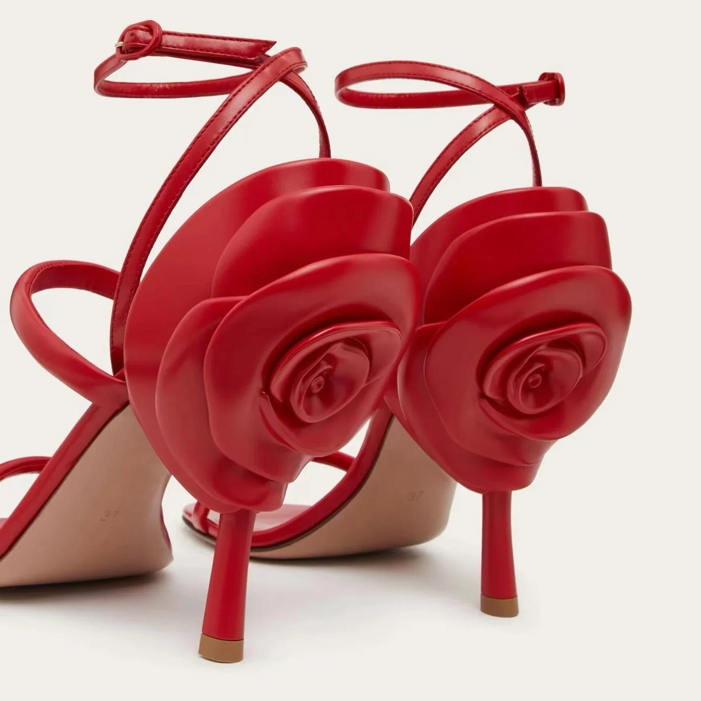 "Roserouche" Flower High Heel Sandals Inspired by Valentino Garavani