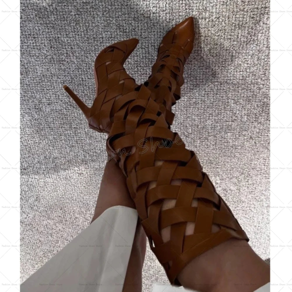 KeyHole Cut-Out Over-The-Knee High Heel Stiletto Boots