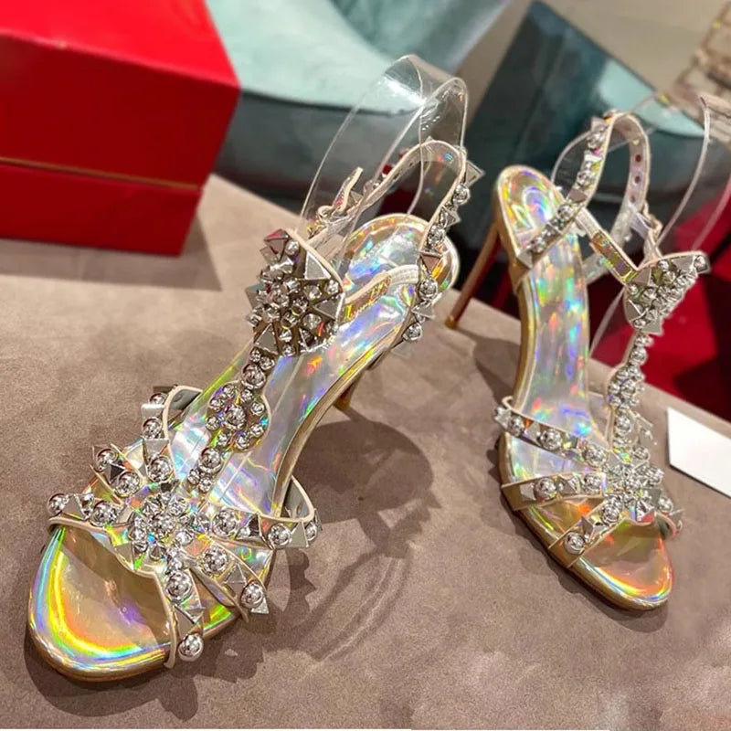 Colorful Rhinestone Sandals Inspired by Christian Louboutin