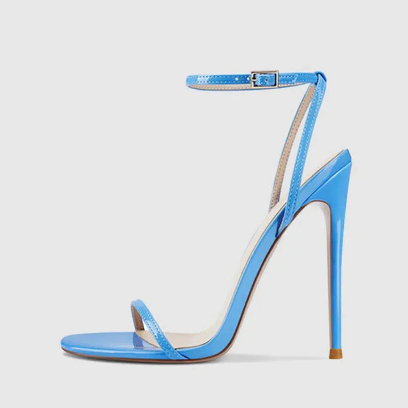 Multi-Color Ankle Strap Stiletto Sandals