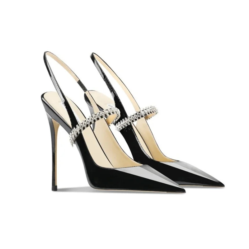 Rhinestone Strap High Heel Mules Inspired By Jimmy Choo