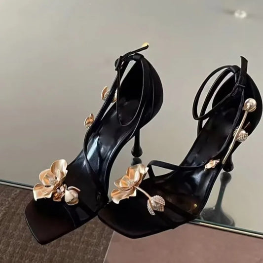 "Zea Flower" Strap High Heel Sandals Inspired By Jimmy Choo