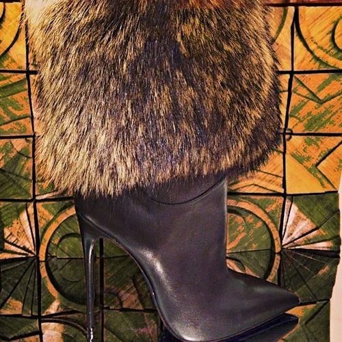 "Canichissima"  Ankle Fur Stiletto Boots Inspired By Christian Louboutin