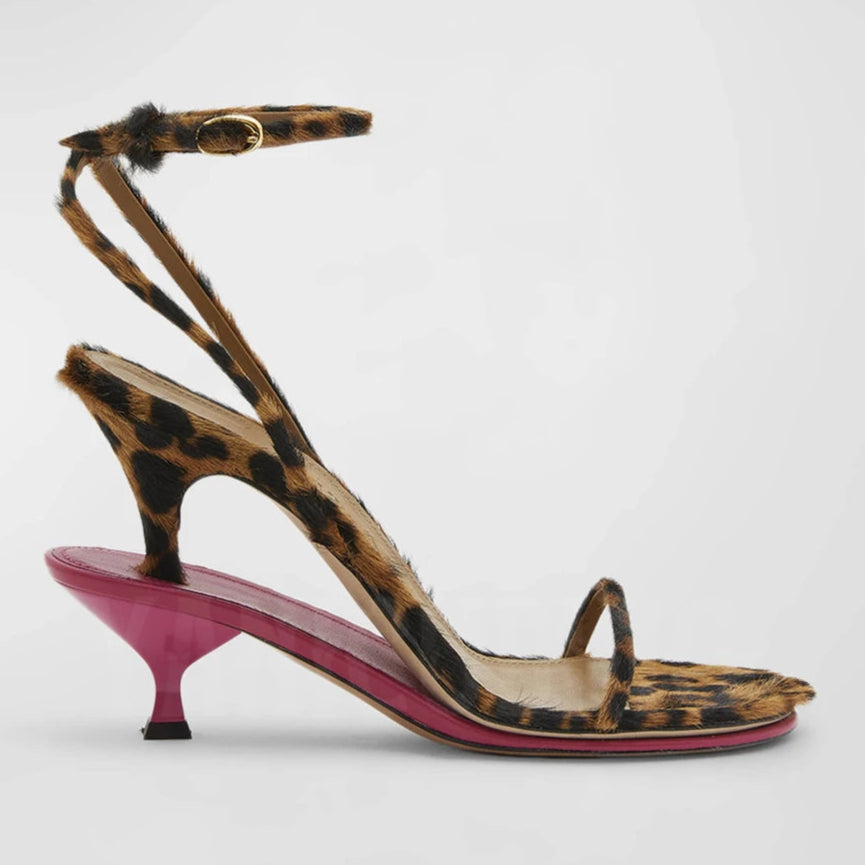 "Doubles" Kitten Heel Ankle Strap Sandals Inspired By Jacquemus