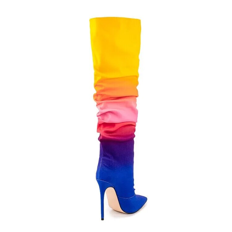 Giuseppe Zanottie Inspired Rainbow Gradient Color Boots
