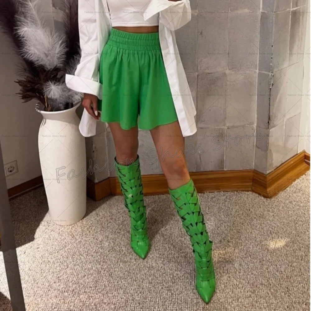 KeyHole Cut-Out Over-The-Knee High Heel Stiletto Boots