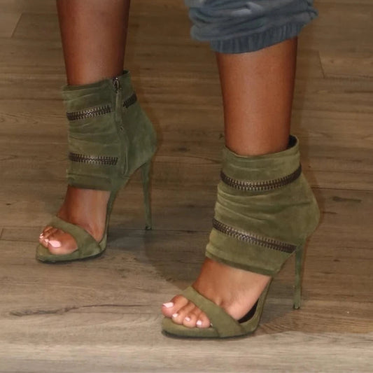 Double Zip Ankle Cuff High Heel Sandals Inspired By Giuseppe Zanotti