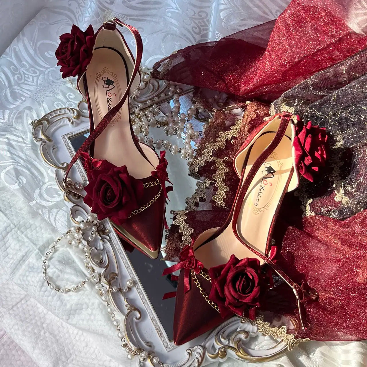 Black Red Gothi Wedding Shoe