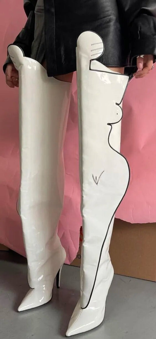 Thigh High Rodeo Design High Heel Boots