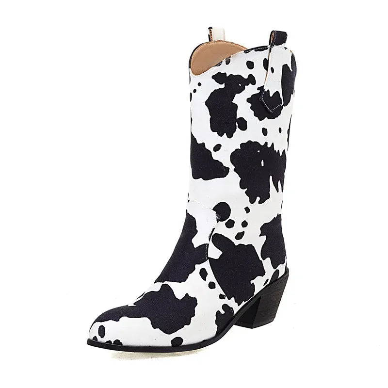 Cow Print Cowboy Boots