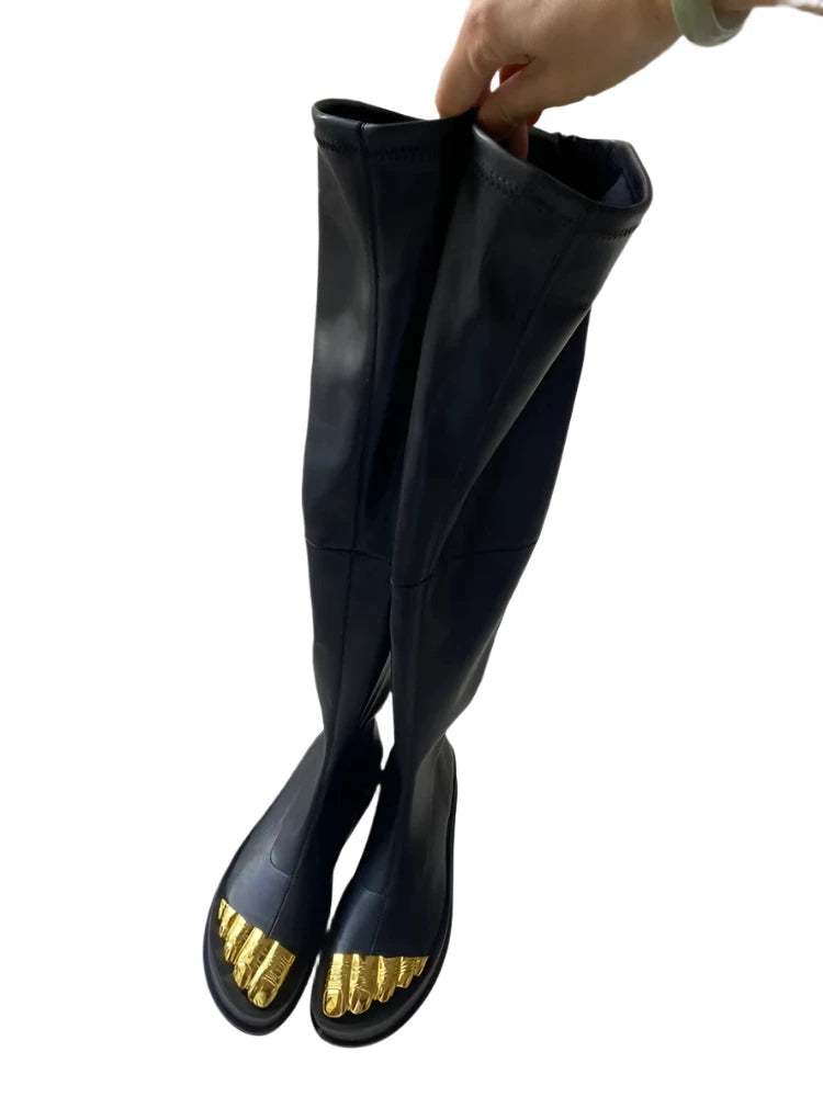 Golden Toe Over-the-knee Boots