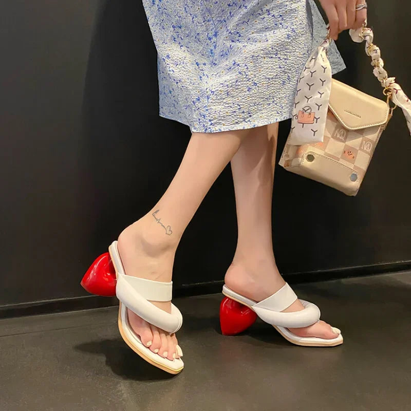 Love Heel Slip On Sandals