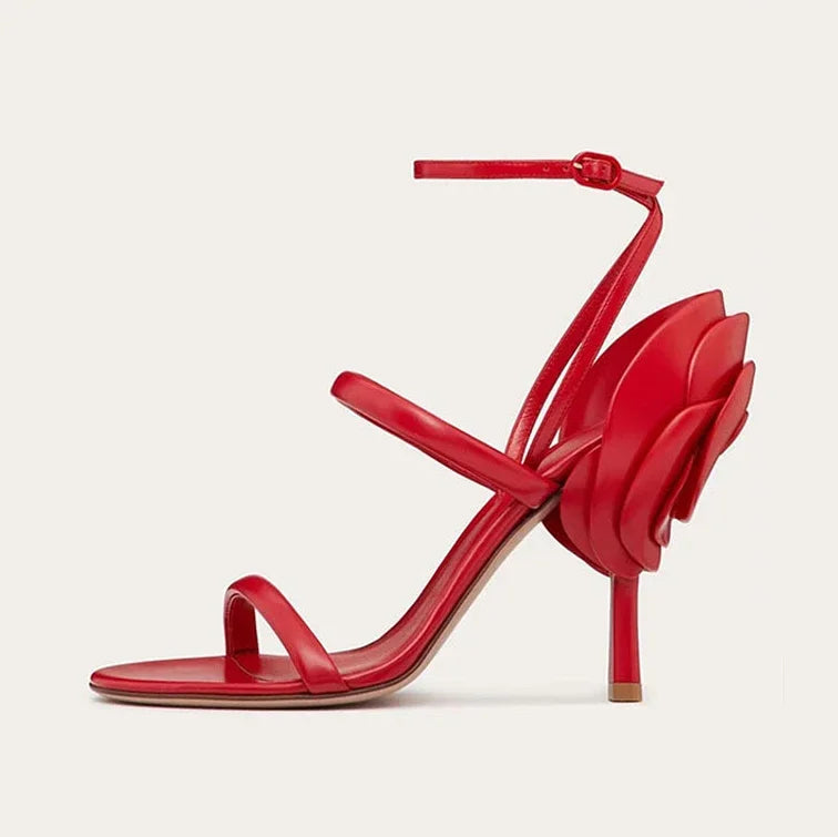 "Roserouche" Flower High Heel Sandals Inspired by Valentino Garavani