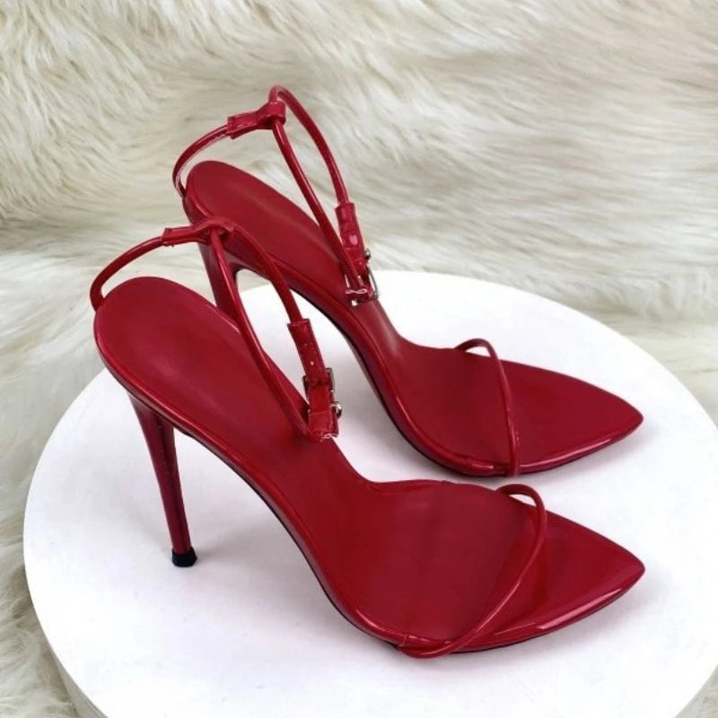Pointed Toe Ankle Strap Stiletto Pumps