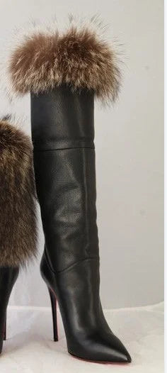 "Canichissima"  Ankle Fur Stiletto Boots Inspired By Christian Louboutin