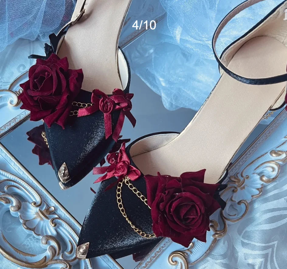 Black Red Gothi Wedding Shoe