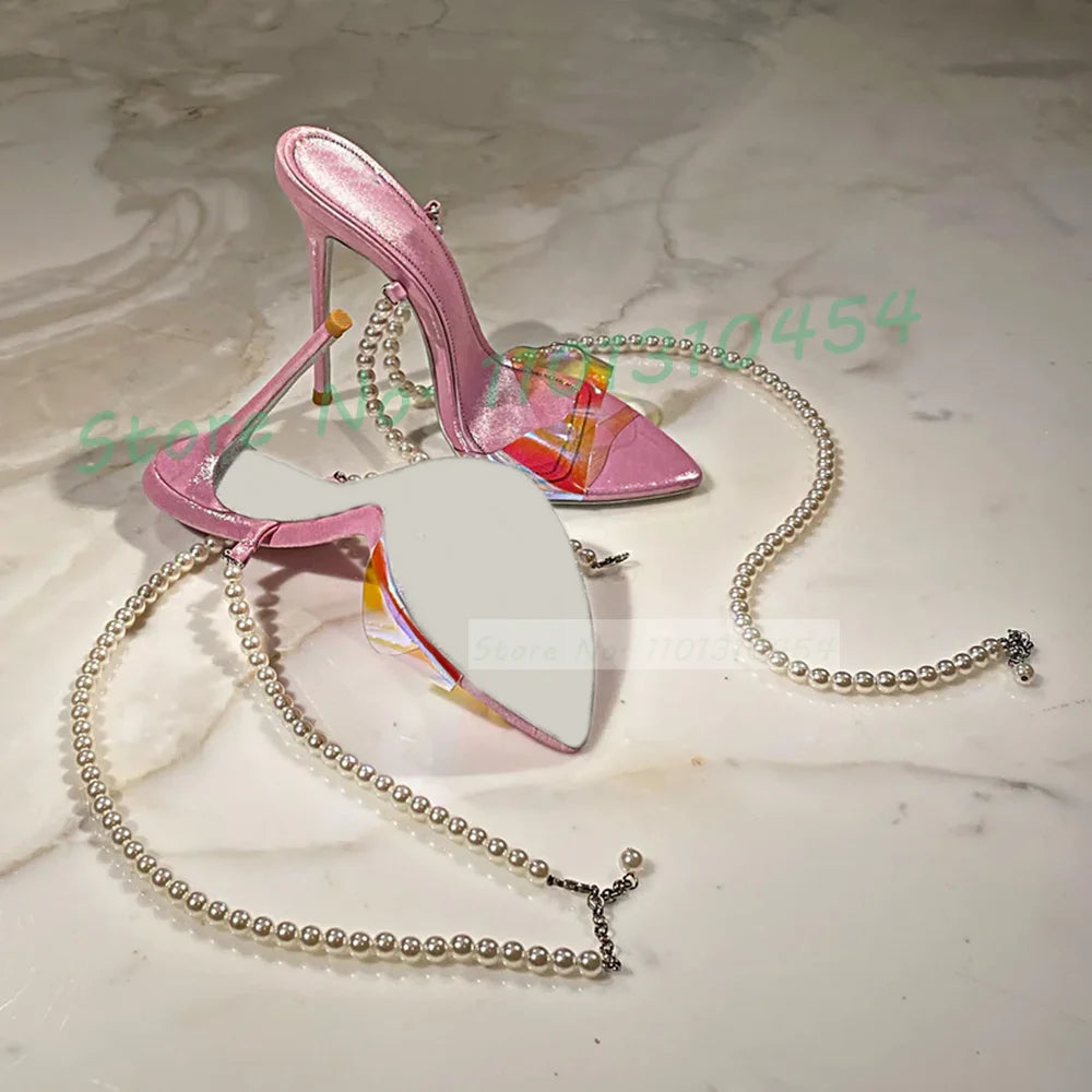 Pink Pearl High Heel Sandals