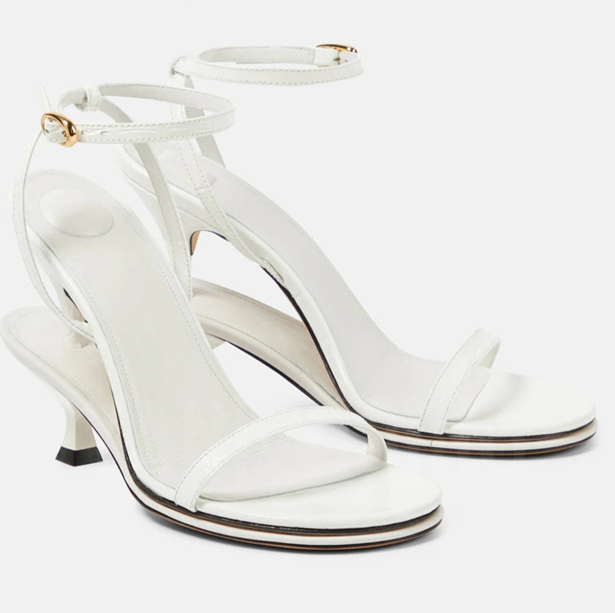 "Doubles" Kitten Heel Ankle Strap Sandals Inspired By Jacquemus