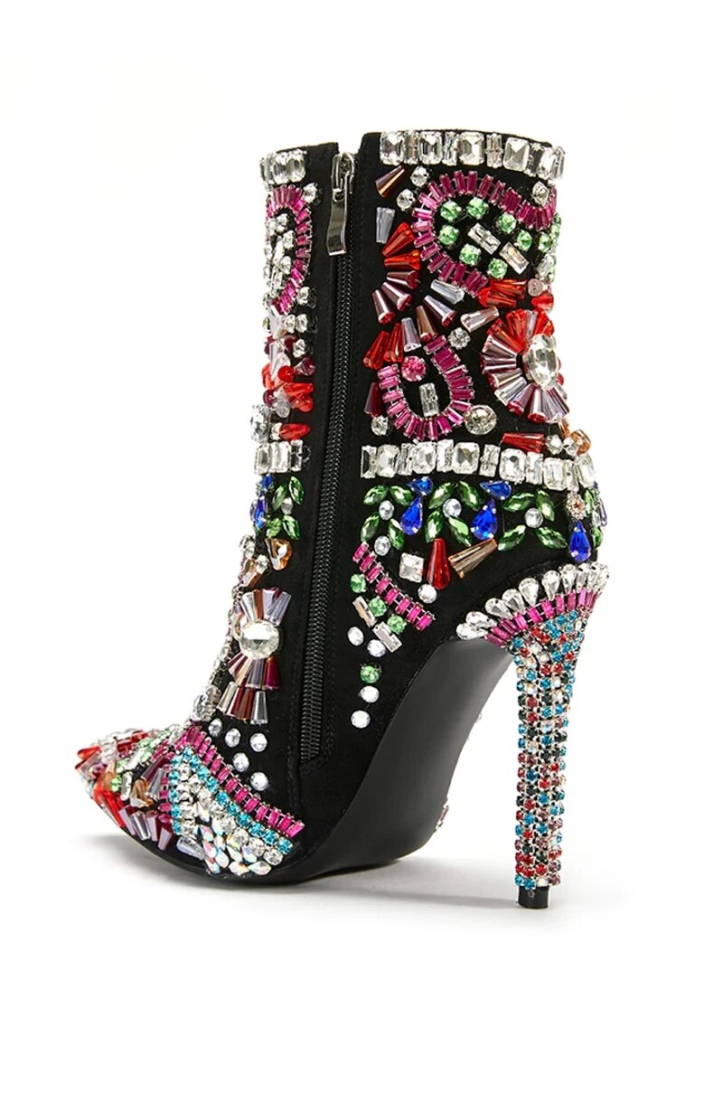 Multi Color Crystal Mid Calf High Heel Boots SANSA COSTA multi-color-crystal-mid-calf-high-heel-boots-sansa-costa