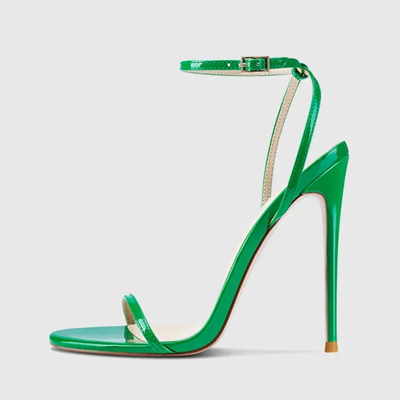 Multi-Color Ankle Strap Stiletto Sandals