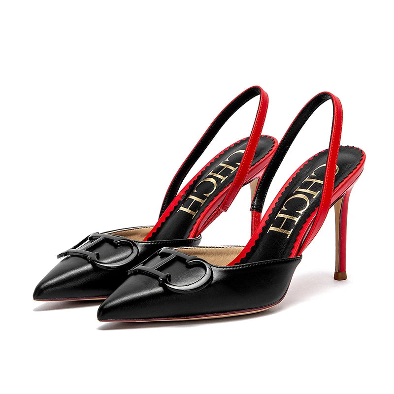 CH Logo Signature Slingback Pumps Inspired By Valentino