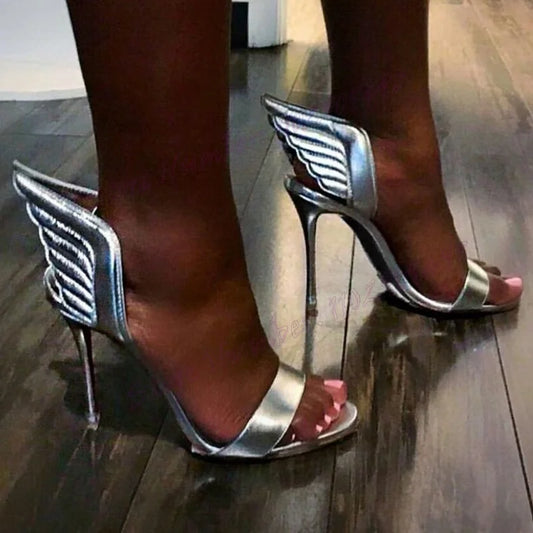 Golden Wing High Heel Stiletto Sandals Inspired By Christian Louboutin
