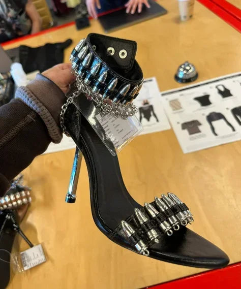 Bullet Chain Stiletto Sandals
