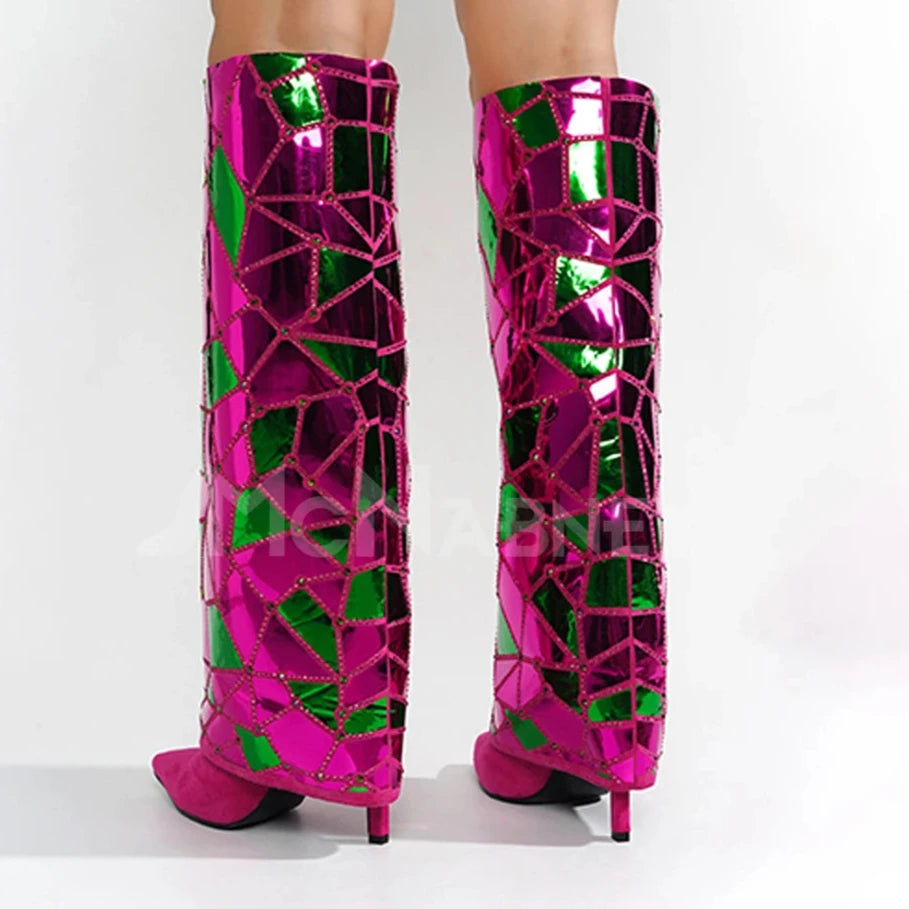 Patchwork Mirror Boots