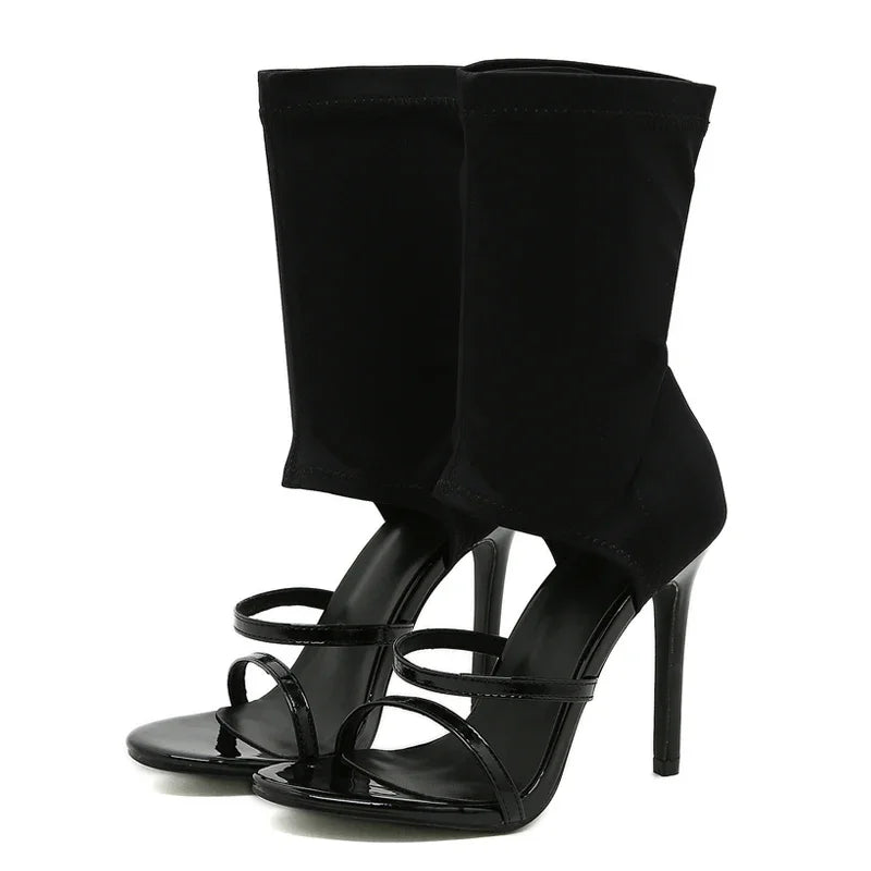 Double Strap Sock Stiletto Sandals Inspired By Dolce & Gabbana