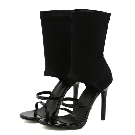 Double Strap Sock Stiletto Sandals Inspired By Dolce & Gabbana