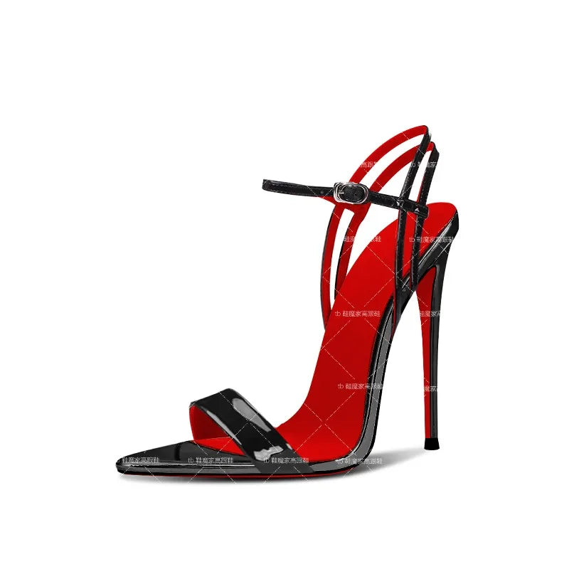 Red Bottom Strappy Stilleto Sandals