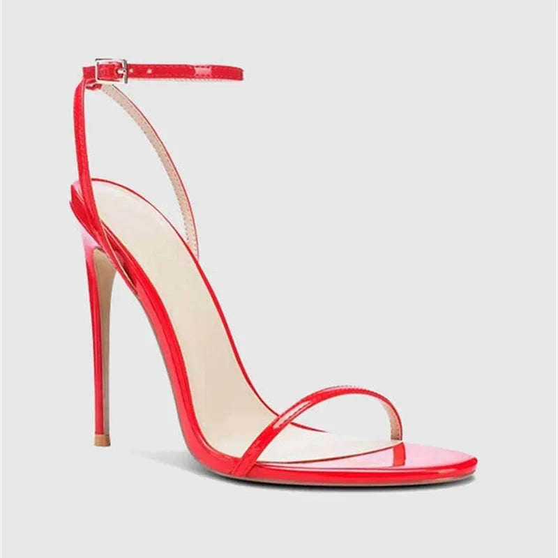 Multi-Color Ankle Strap Stiletto Sandals