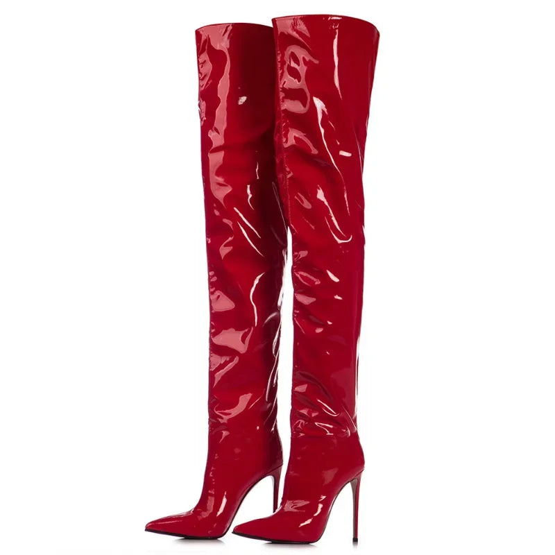 Glossy Thigh High Boots